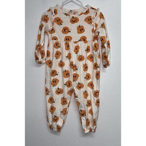 Old Navy 1 PC Outfit Halloween Baby Girls 12 18 M Jack O'lantern Allover Print